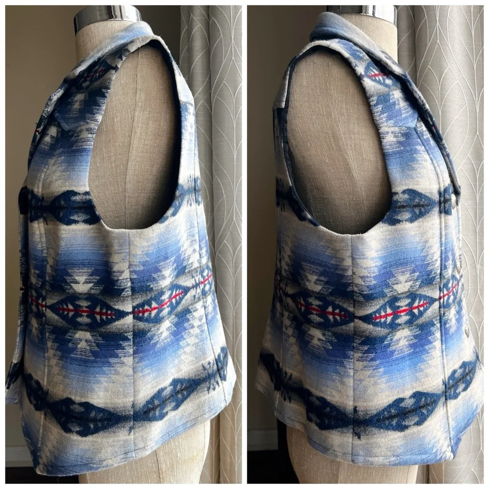 PENDLETON Western Wear Native Blanket High Grade Wool Vest • Southwestern Navajo